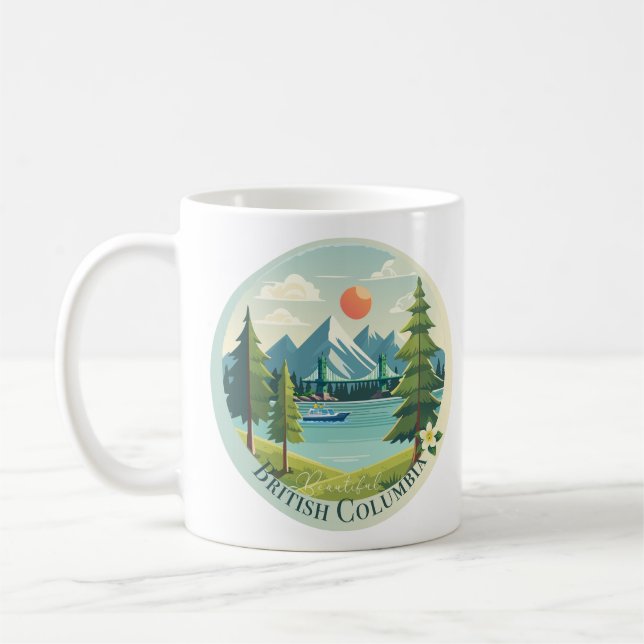 Vackert British Columbia Kaffemugg (Vänster)