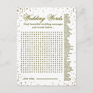 Vackert Bröllop Ord Game Meddelande Vykort