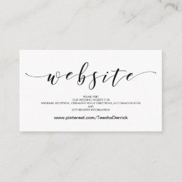 Vackert bröllopswebbplats Detaljer Inklusionskort Tilläggskort