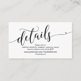 Vackert bröllopswebbplats Detaljer Inneslutningsko Tilläggskort