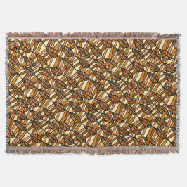 Vackert Brown Löv Fringed Throw Blanket Mysfilt