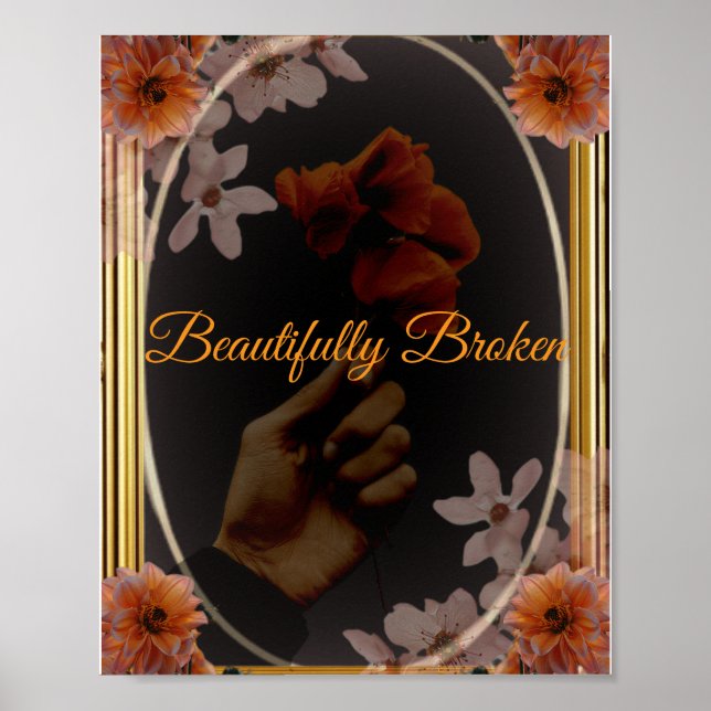 Vackert Bruten Gotisk Blomma Poster (Framsidan)