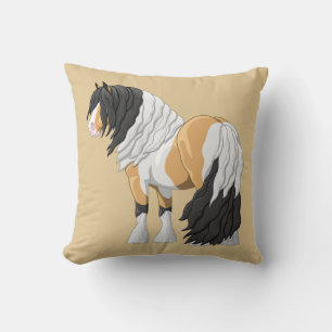 Vackert Buckskin Pinto Gypsy Vanner Draft Hors Kudde