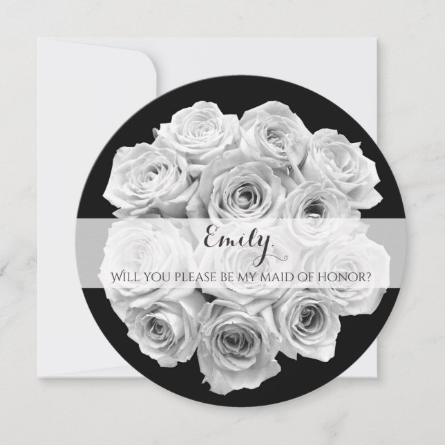 Vackert Bukett med rosor Maid of honor-kort Inbjudningar (Framsida)