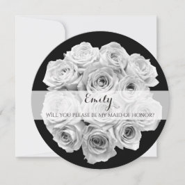 Vackert Bukett med rosor Maid of honor-kort Inbjudningar