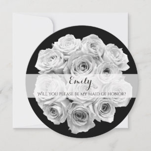 Vackert Bukett med rosor Maid of honor-kort Inbjudningar