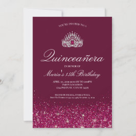 Vackert Burgundi| Quinceañera Inbjudningar