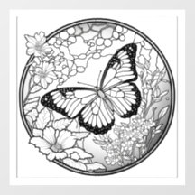 Vackert Butterfly Coloring Window Cling