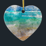 Vackert Cancun Beach - Vattenfärg Julgransprydnad Keramik<br><div class="desc">Vackert Cancun Beach - Vattenfärg</div>