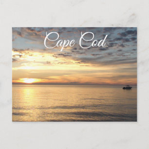 Vackert Cape Cod Sunset över Buzzards Bay Vykort