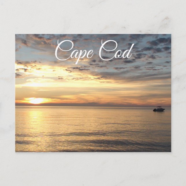Vackert Cape Cod Sunset över Buzzards Bay Vykort (Framsida)