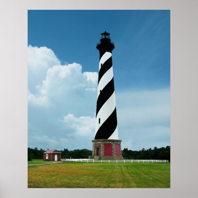 Vackert Cape Lighthouse Outer Banker NC Poster (Framsidan)