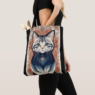 Vackert Cat Artwork Tygkasse