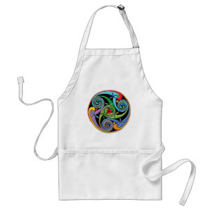 Vackert Celtic Mandala med färgstarka skridskor Förkläde