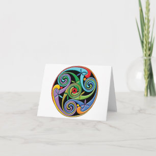 Vackert Celtic Mandala med färgstarka skridskor Kort