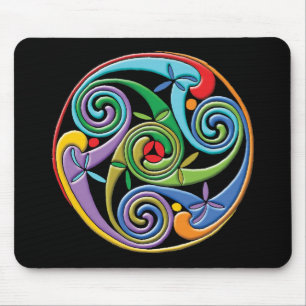Vackert Celtic Mandala med färgstarka skridskor Musmatta