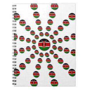Vackert cirkulärt kenyanskt Flagga: Radialdesign Anteckningsbok