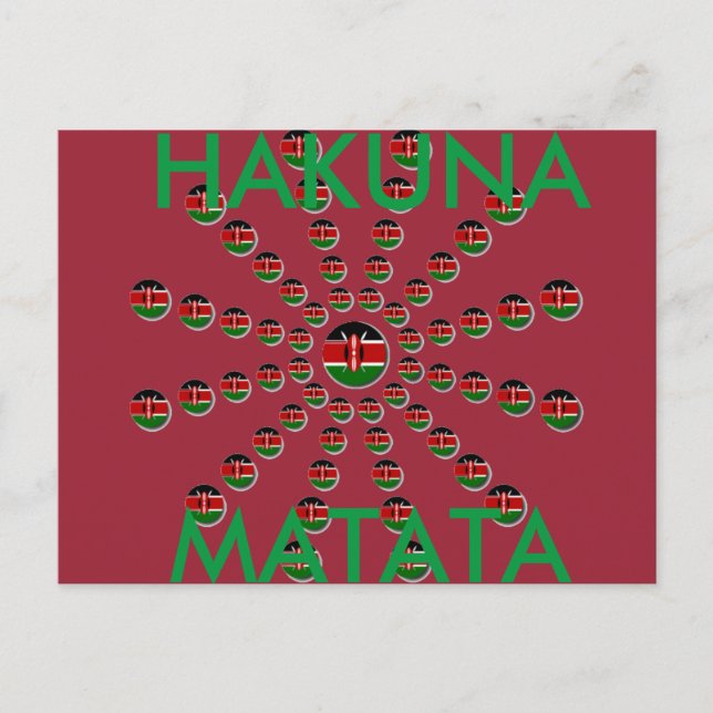 Vackert cirkulärt kenyanskt Flagga: Radialdesign Vykort (Framsida)