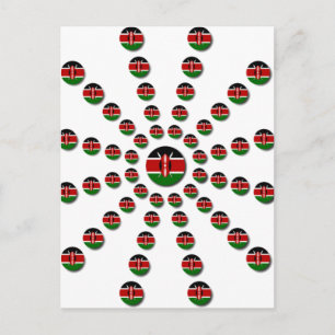 Vackert cirkulärt kenyanskt Flagga: Radialdesign Vykort