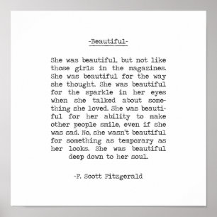 Vackert citat F Scott Fitzgerald Poster