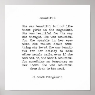 Vackert citat F Scott Fitzgerald Poster