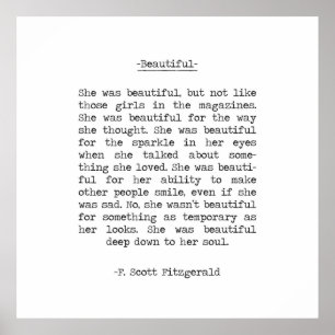 Vackert citat F Scott Fitzgerald Poster