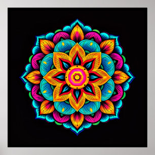 Vackert Coloring Mandala Poster