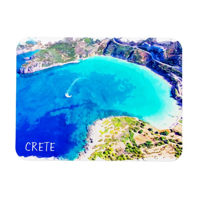 Vackert Crete Greece Panorama View Magnet (Horisontell)