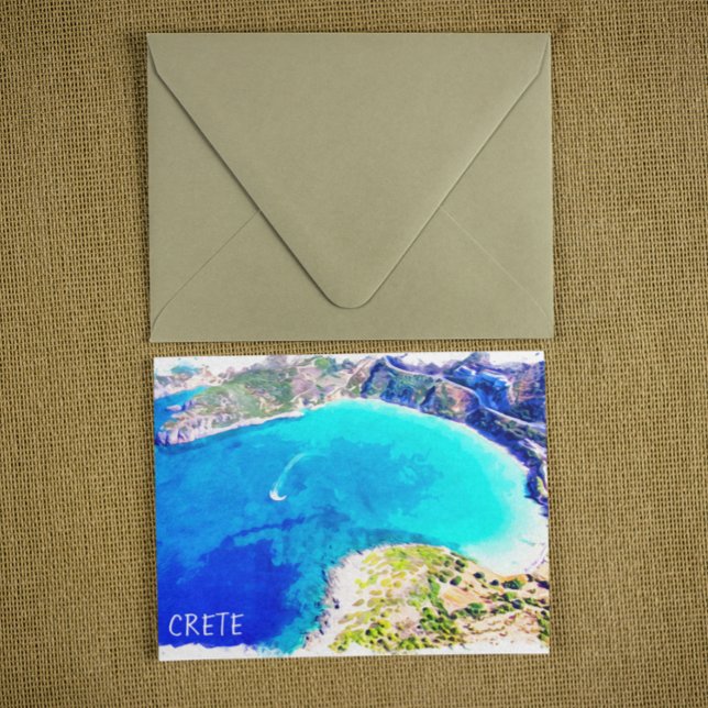 Vackert Crete Greece Panorama View Vykort (crete greece panorama view postcard)
