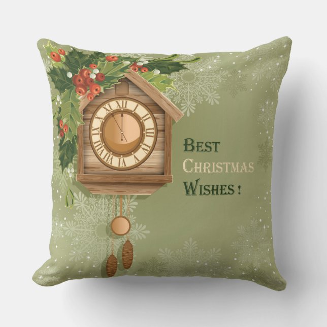 Vackert Cuckoo Cloak med jul Holly Poster Kudde (Framsida)