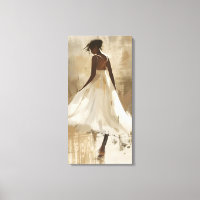 Vackert Dam i White Dress Aesthetic Canvas Art