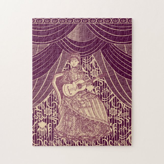 Vackert dam med gitarr pussel (Vertikal)