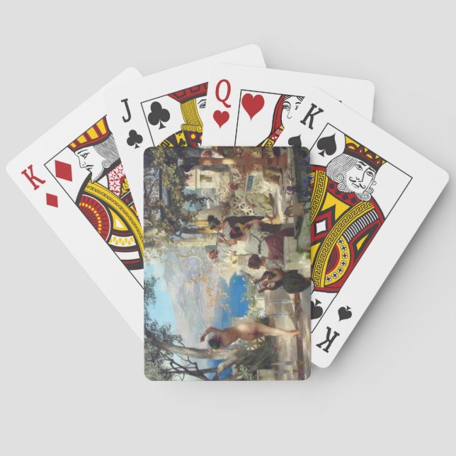 Vackert dammdanande mellan dammar casinokort (Baksidan)