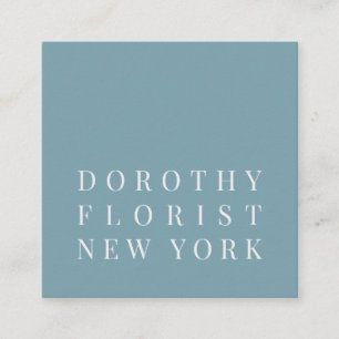 Vackert dammig blått elegant, minimalistisk floris fyrkantigt visitkort
