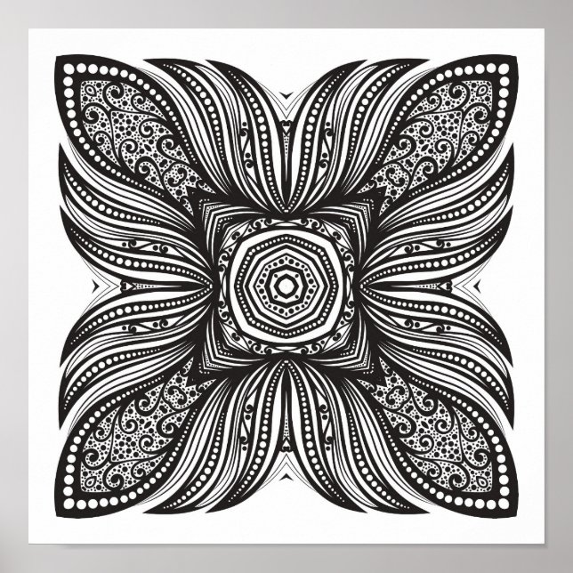 Vackert Decor Square Doodle 2 Poster (Framsidan)
