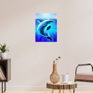 Vackert delfin i Ocean Art Poster