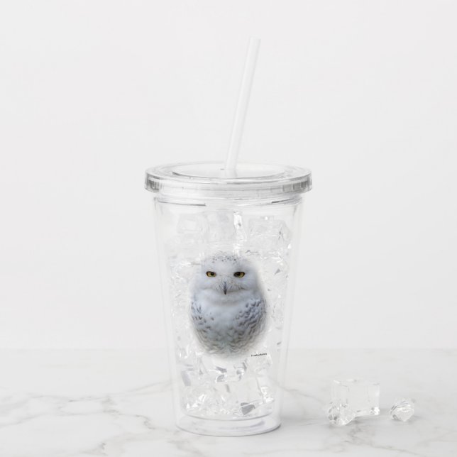 Vackert, Dreamy och Serene Snowy Uggla Take Away Mugg (Baksida Ice)