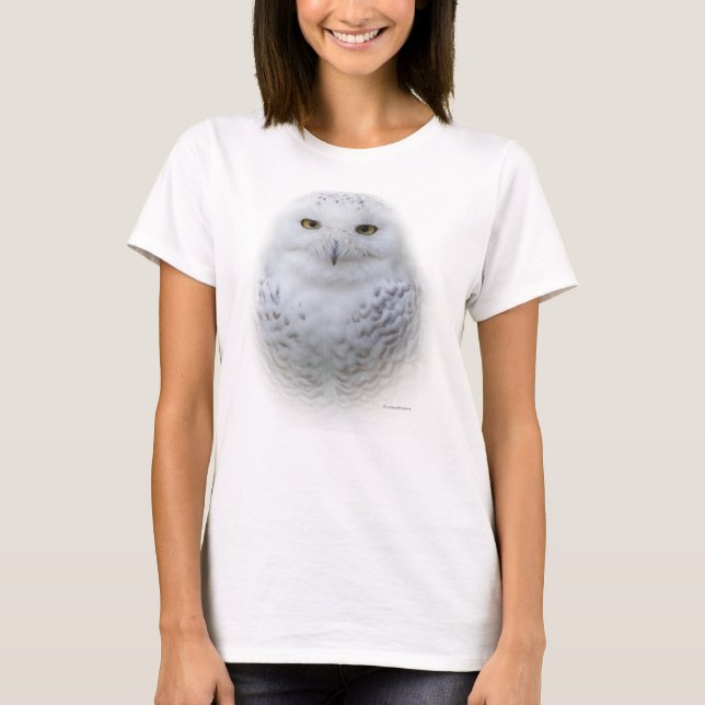 Vackert, Dreamy och Serene Snowy Uggla Tee Shirt (Framsida)