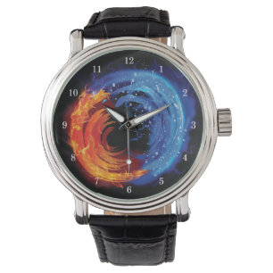 Vackert eld och Vatten Wrist Watch Armbandsur