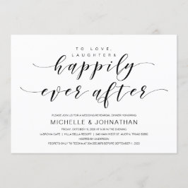 Vackert elegans, svart skript, repetitionsmiddag inbjudningar