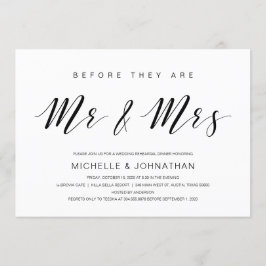 Vackert elegans, svart skript, repetitionsmiddag inbjudningar