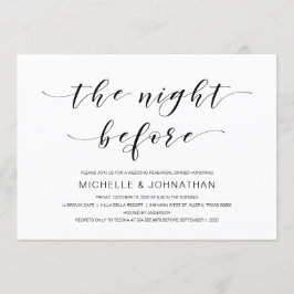 Vackert elegans, svart skript, repetitionsmiddag inbjudningar