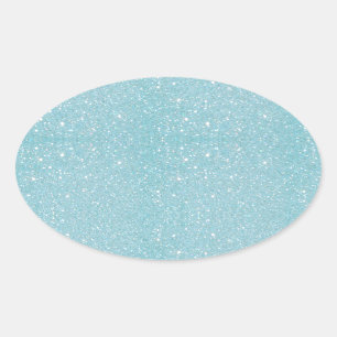 Vackert, elegant, blå glitter glanserar ovalt klistermärke