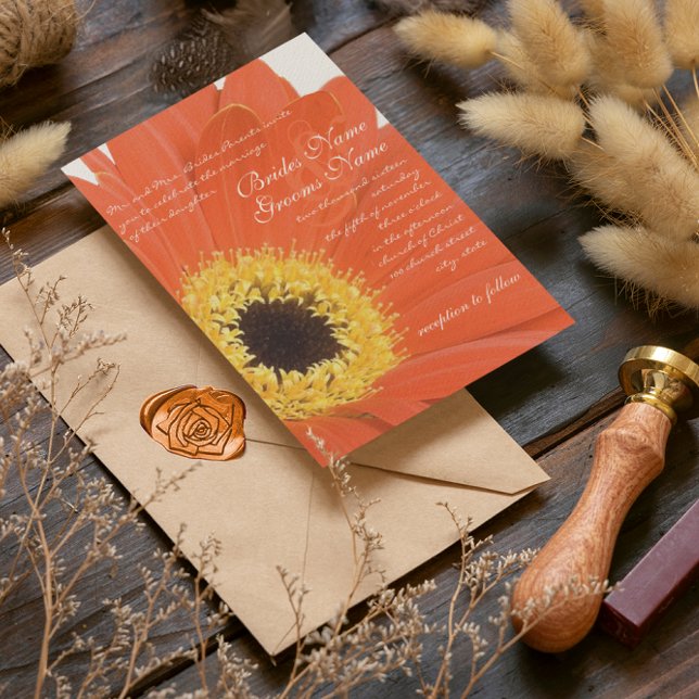 Vackert Elegant Bröllopsinbjudan till Daisyn Gerbe Inbjudningar (Skapare uppladdad)