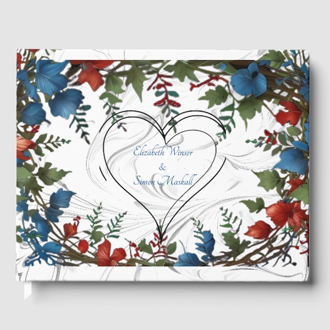 Vackert,elegant och vismisk bröllop temadekoration gästböcker (Framsida)