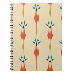 Vackert etiskt abstrakt ikat art. anteckningsbok