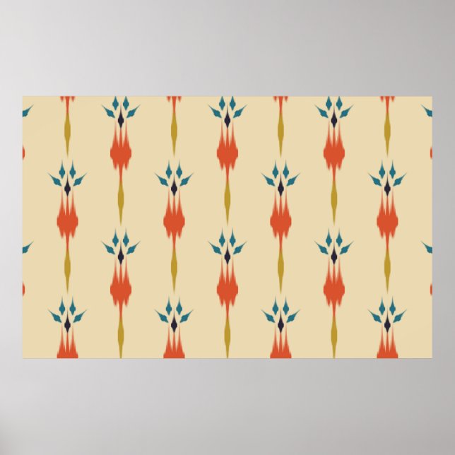 Vackert etiskt abstrakt ikat art. poster (Framsidan)