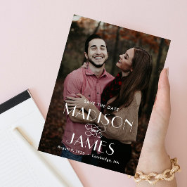 Vackert EU Editable Färg sparar datumkortet Tack Kort