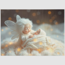 Vackert Fairy and Baby Fantasy Art Tissue Paper