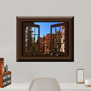Vackert Fake Window View Bryce Canyon Utah Poster